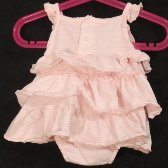 CARTER'S | 6 months | Pink Ruffle Baby Dress with Floral Applique - Picture 2 of 15